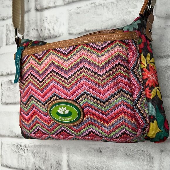 Lily Bloom Recycled Material Crossbody Shoulder Bag Purse - Picture 4 of 9